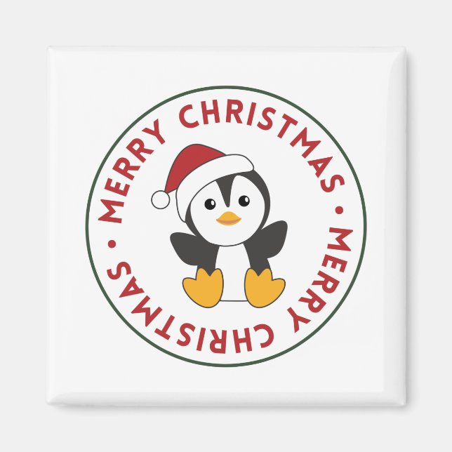 Imã Pinguim Natal Neve Pinguim Animais de inverno Ping (Frente)