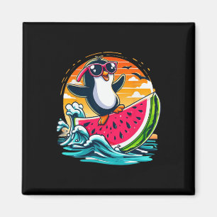 Imã Pinguim Óculos de Sol Melancia Surfe Pôr do Sol de