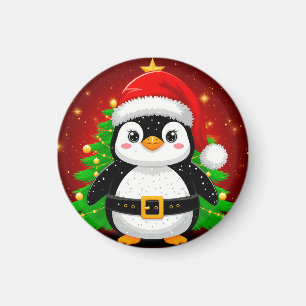 Imã 🎄 Pinguim Papai Noel Árvore de Natal Festa de Fim