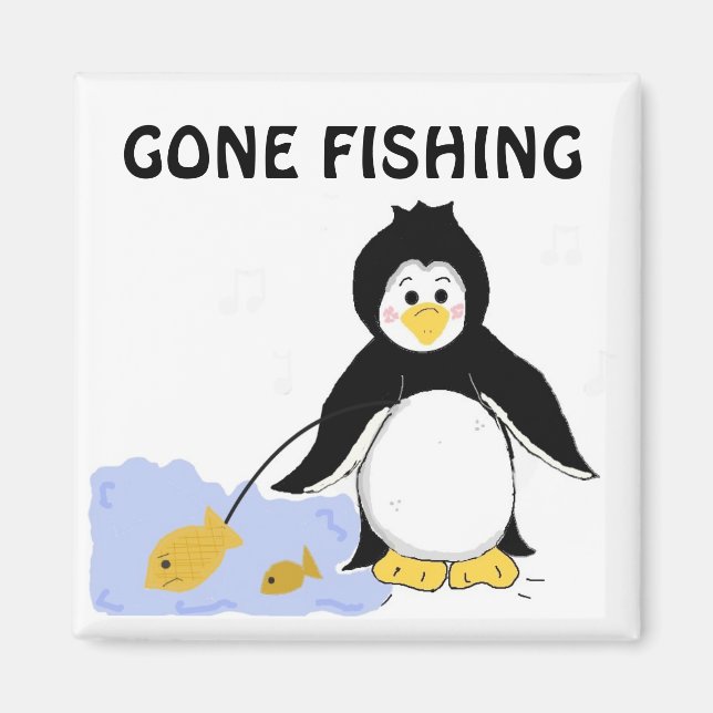 Imã Pinguim Pescador (Frente)