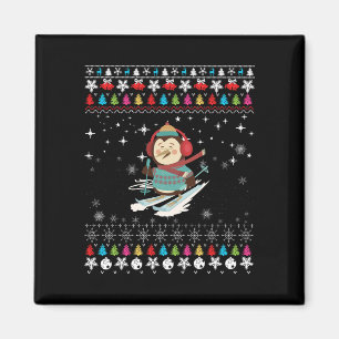 Imã Pinguim Pinguim de Esqui no Natal