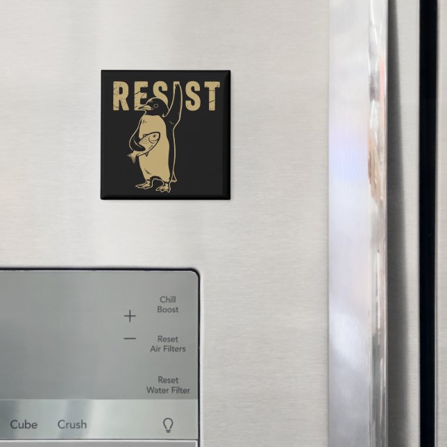 Imã Pinguim Resiste Pinguins Protestam Contra Tarifas (In Situ (Fridge))