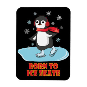 Ímã Pinguim Skate De nascer A Gelo