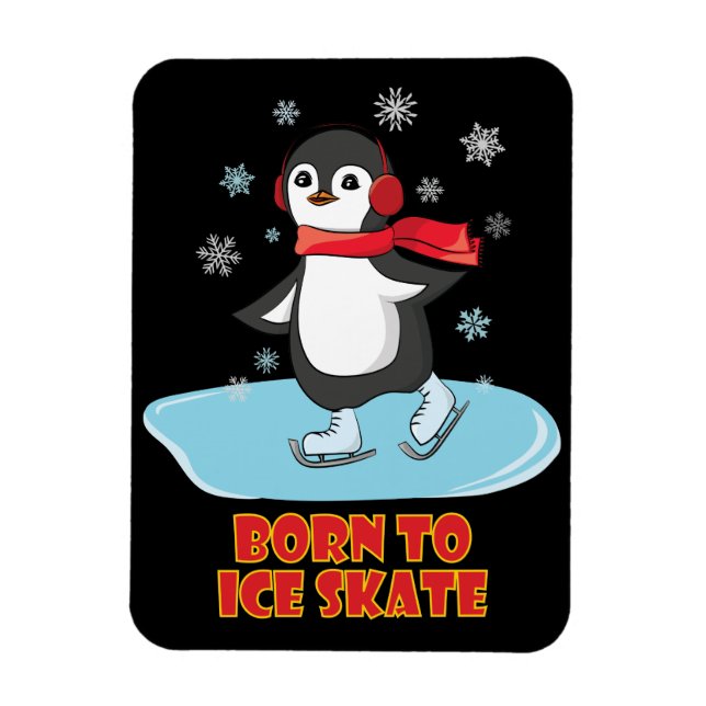 Ímã Pinguim Skate De nascer A Gelo (Vertical)