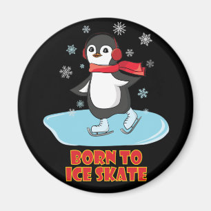 Imã Pinguim Skate De nascer A Gelo