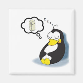 Imã Pinguim sonhando com uma geladeira