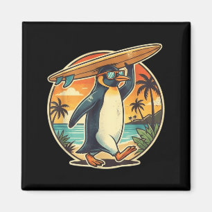 Imã Pinguim Surfista Aloha Havaiano Surf Tropical