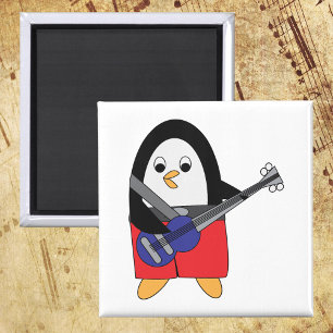 Imã Pinguim Tocando Violão