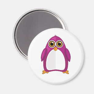 Imã Pinguim Violeta Vermelho Fofo Kawaii Desenho Anima