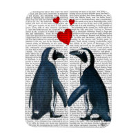 Pinguins Com Corações De Amor