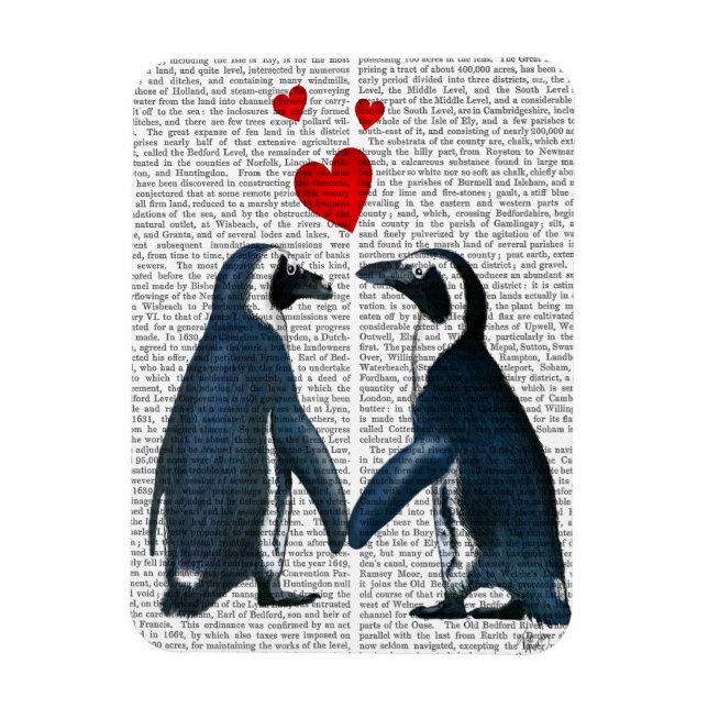 Ímã Pinguins Com Corações De Amor (Vertical)