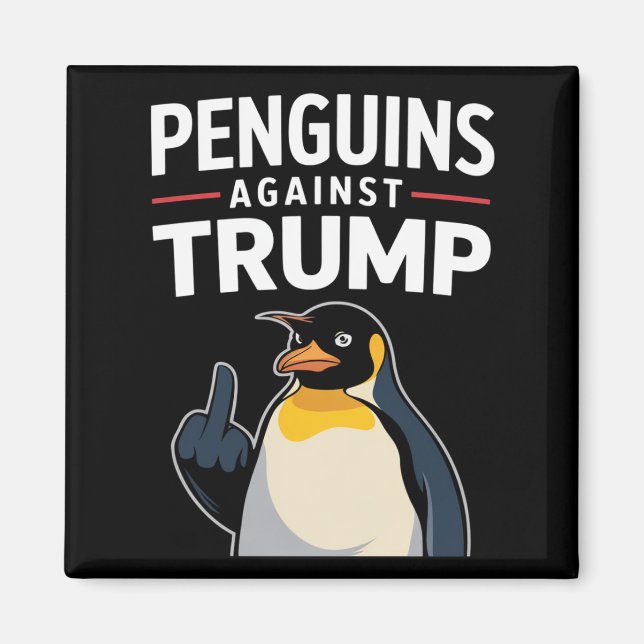 Imã Pinguins de Asas Levantadas Resistem Contra Trump (Frente)
