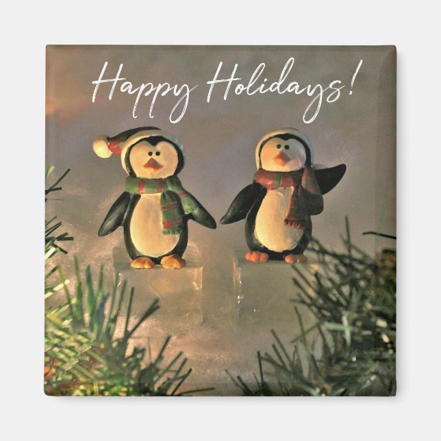 Imã Pinguins de Feriado (Frente)