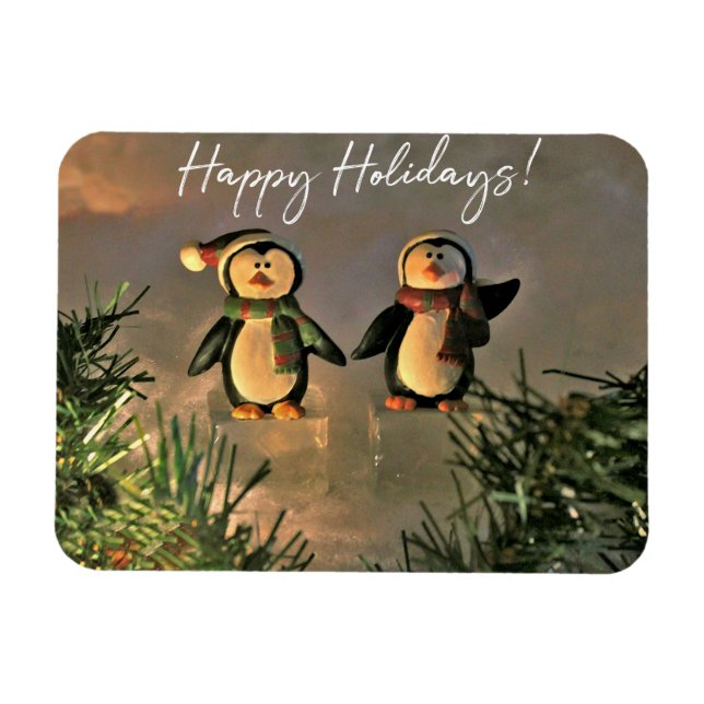 Ímã Pinguins de Feriado (Horizontal)