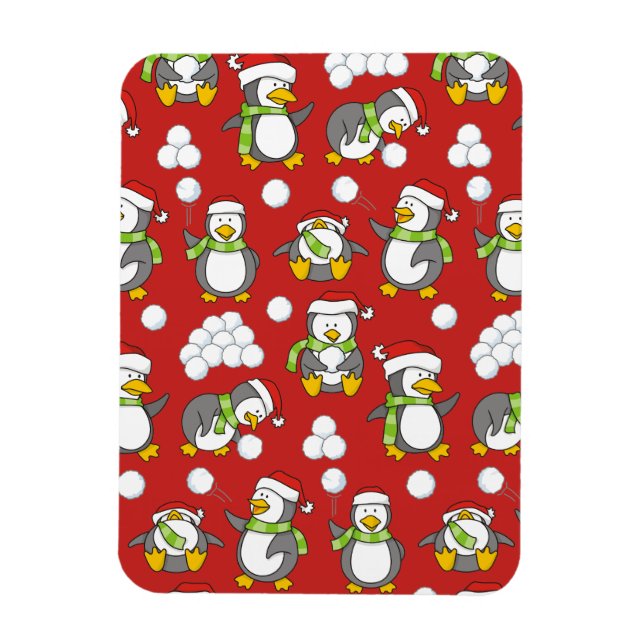 Ímã Pinguins de Natal (Vertical)