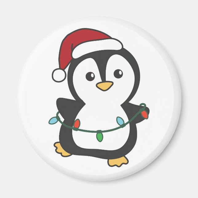 Imã Pinguins de Natal de Inverno Pinguins (Frente)