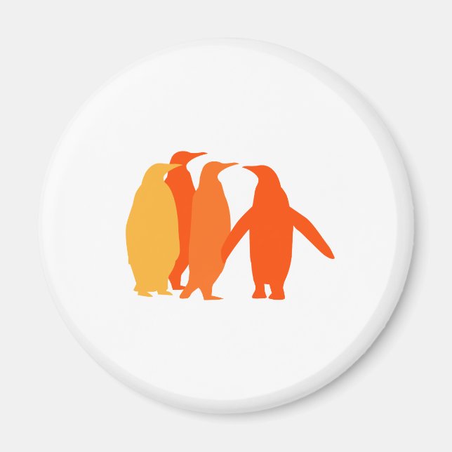 Imã Pinguins Laranja (Frente)