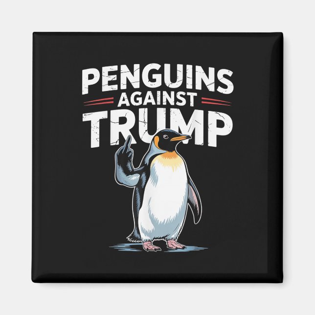 Imã Pinguins Pinguins Contra Pinguins Engraçados (Frente)