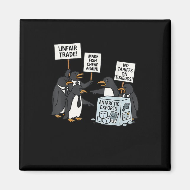 Imã Pinguins protestam contra Tarifas Engraçado Tar Pi (Frente)