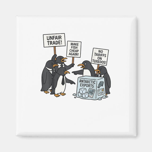 Imã Pinguins protestam contra Tarifas Engraçado Tar Pi (Frente)