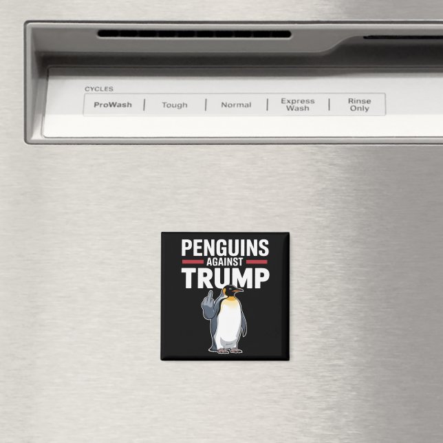 Imã Pinguins Resistentes Contra Trump com Nadadeiras L (In Situ (Dishwasher))