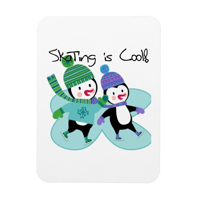 Ímã Pinguins Skating é Legal (Vertical)