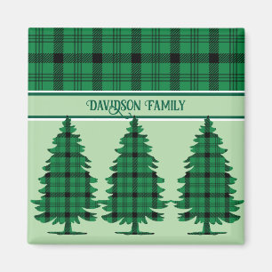 Imã Pinheiros de Tartan Preto Verde