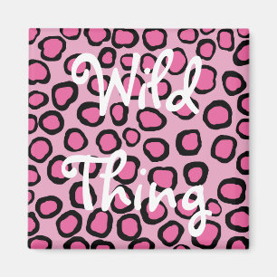 Imã Pink Faux Animal Print Wild Thing