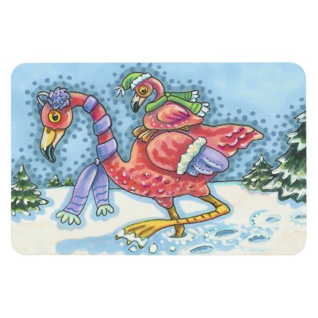Ímã PINK FLAMINGO SEEP SNOT CHRISTMAS MAGNET Retângulo (Horizontal)