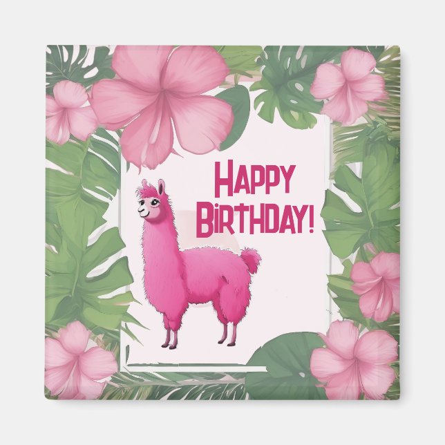 Imã Pink Happy Smiling Lama (Frente)