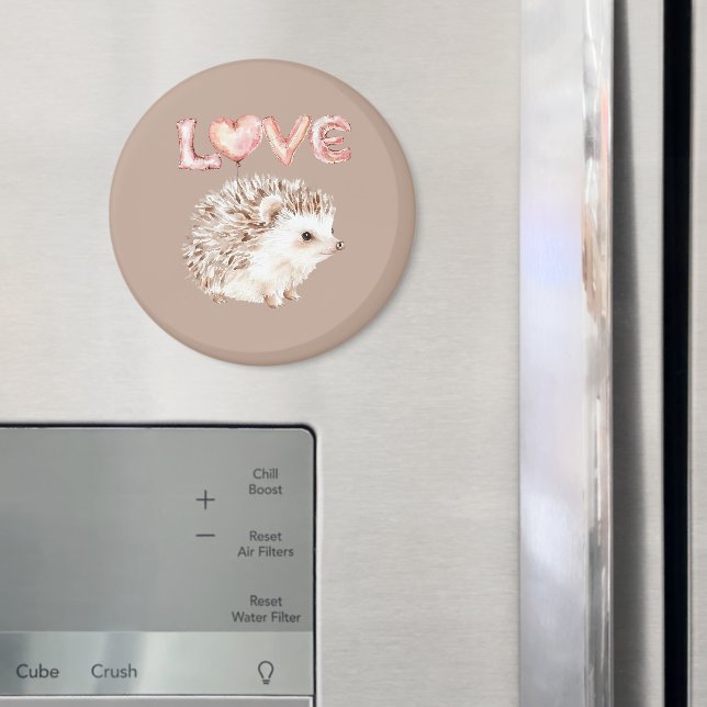 Imã Pink Heart Love Balloons Cute Hedgehog (In Situ (Fridge))