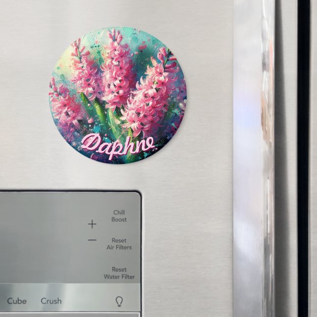 Imã Pink Hyacinths Hyacinth Floral Personalized (In Situ (Fridge))