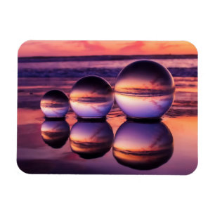 Ímã Pink Lensball California Beach Sunset
