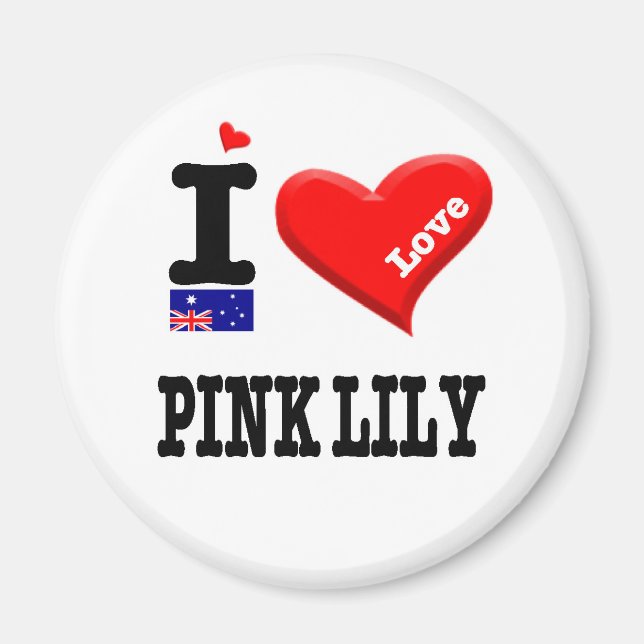 Imã PINK LILY - Eu adoro (Frente)