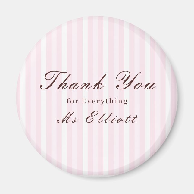 Imã Pink Mist - Personalised Thank You Teacher Magnet (Frente)