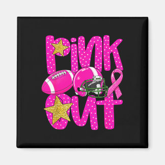 Imã Pink out football pink ribbon breast cancer
