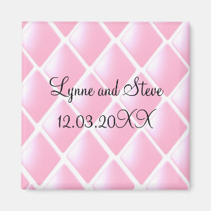 Imã Pink Quilted Diamond Save the Date