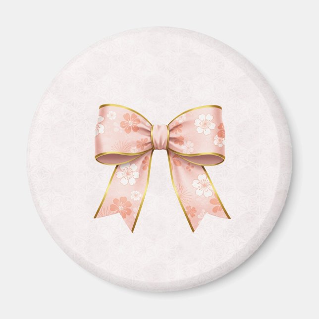 Imã Pink Sakura Ribbon – Japanese-Inspired (Frente)