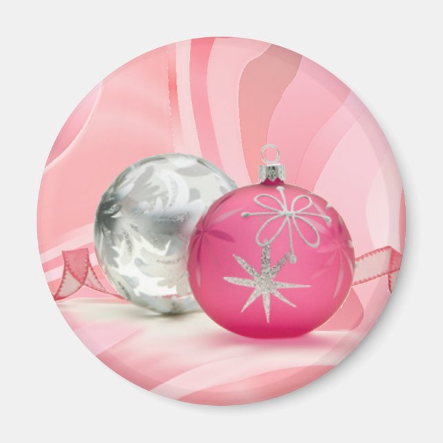 Imã PINK & SILVER ORNAMENT, por SHARON SHARPE (Frente)