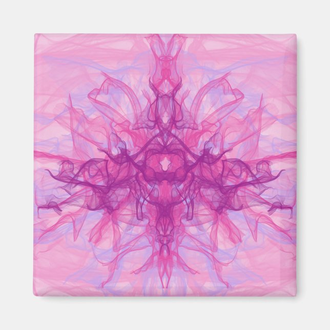 Imã PINK SMOKE - Arte Fractal Moderna e abstrato - (Frente)