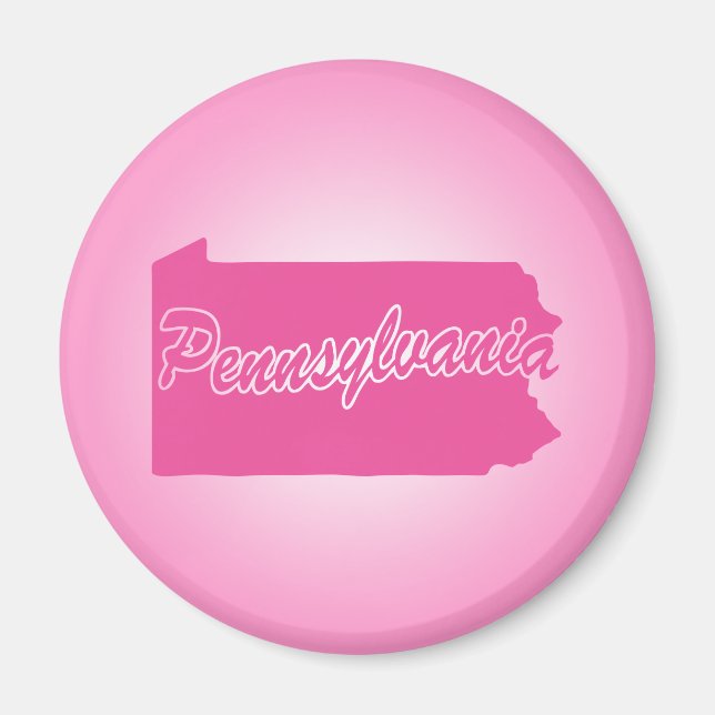 Imã Pink State Pennsylvania Magnet (Frente)