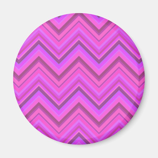 Imã Pink stripes zigzag pattern (Frente)