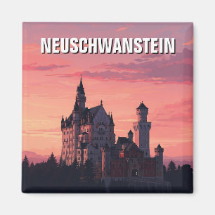 Imã Pink Sunset Neuschwanstein Castle Alemanha Viagem