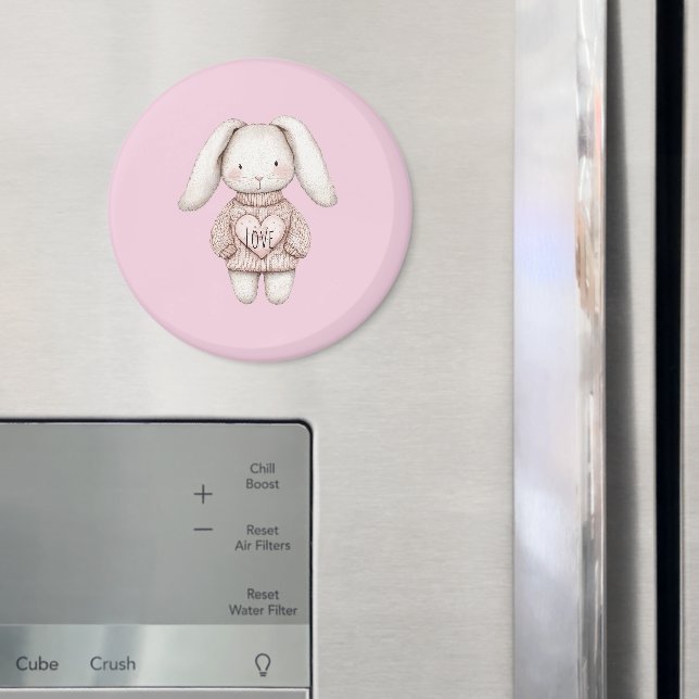 Imã Pink Sweet Cute Bunny Pink Sweater Heart (In Situ (Fridge))