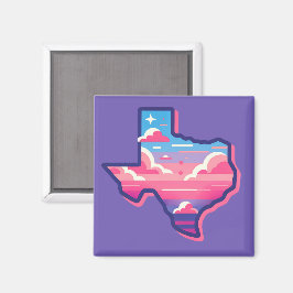 Imã Pink Texas e Blue Cotton Candy Skies