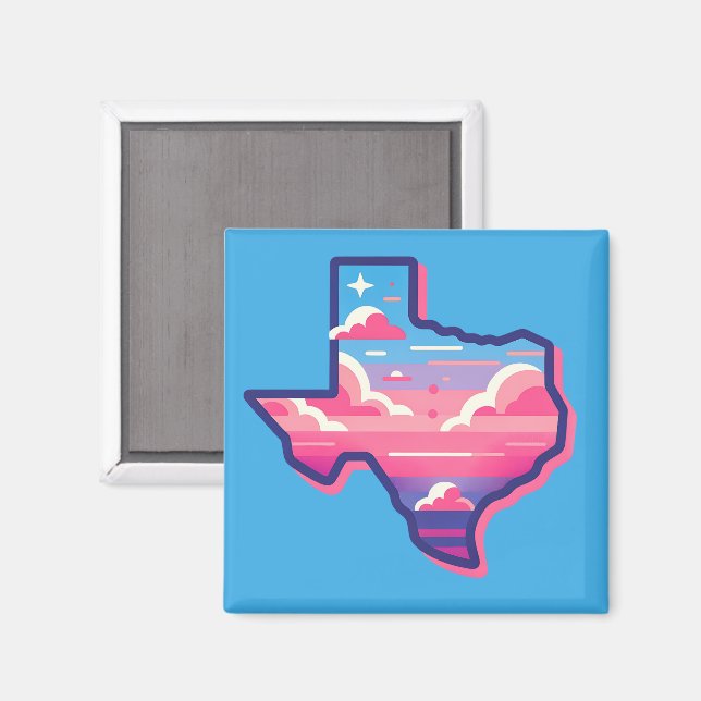 Imã Pink Texas e Blue Cotton Candy Skies (Front/Back)