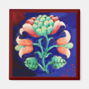 IMÃ PINK VERDE AZUL FLORAL