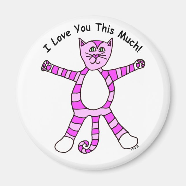Imã Pinky Cat "Eu Te Amo Tanto" Magnet (Frente)