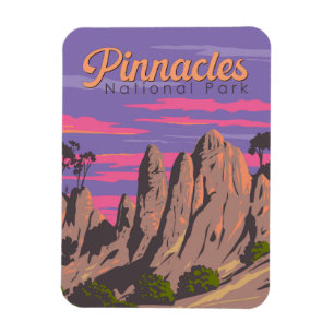 Ímã Pinnacle National Park Illustration Viagem Art