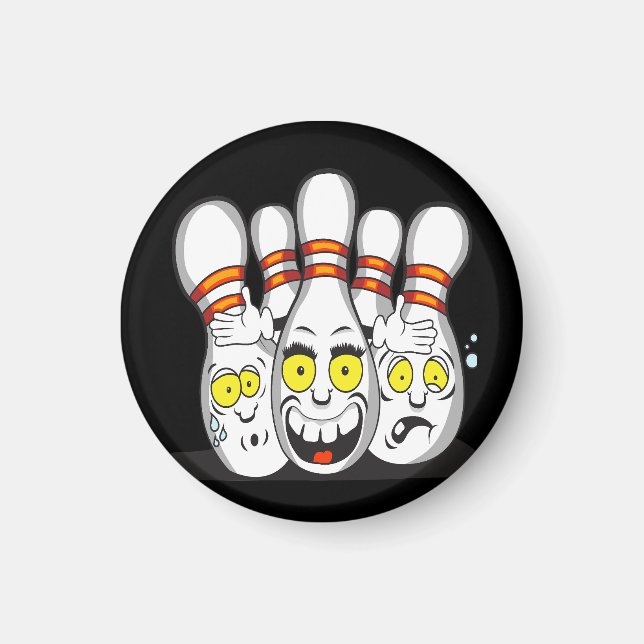 Imã Pinos De Boliches, Pretos (Frente)